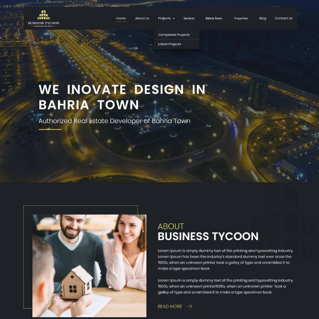 Business Tycoon Real Estate Website
